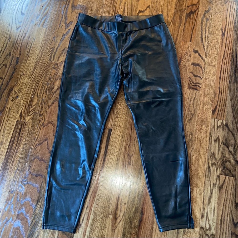 Leather fleece lined leggings